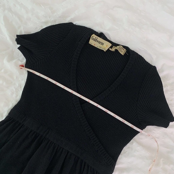 Vintage Goldworm Black Wool Sweater Dress sz Small - Picture 10 of 12